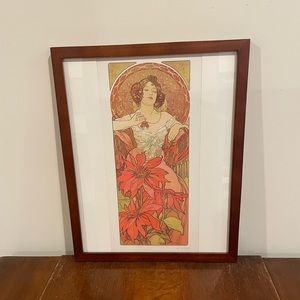 Alphonse Mucha Ruby Framed Print 12x15 Precious Stones Art Nouveau Bohemian Art